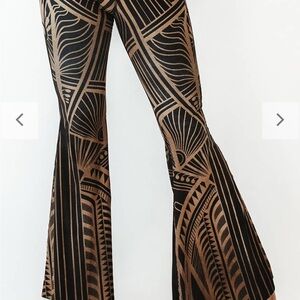 NWT Yoga Democracy Elegant Empire PatternFlare Pants